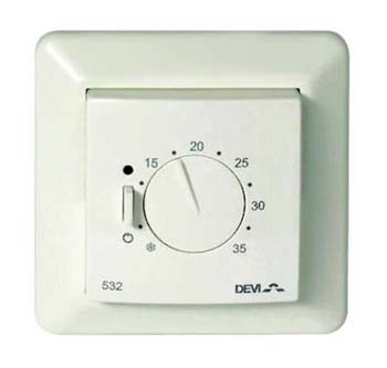 yer ve ortam sensrl yerden stma termostat , model 532